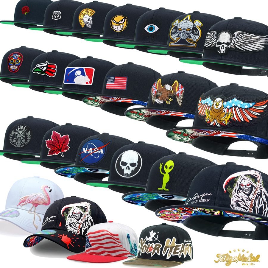 TilgoMedal Reaper Skull Alien Snapback Hat — Classic Embroidered Wool Snapback Cap