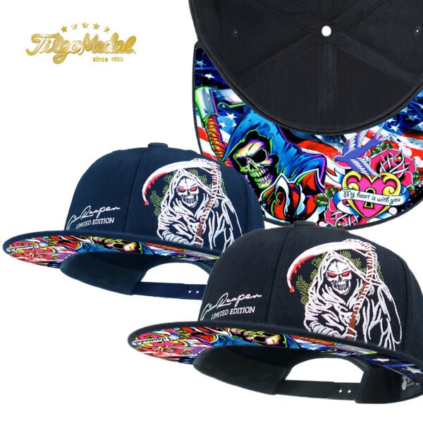 TilgoMedal Reaper Skull Alien Snapback Hats for Men | Wool Flat Bill Baseball Caps for Women