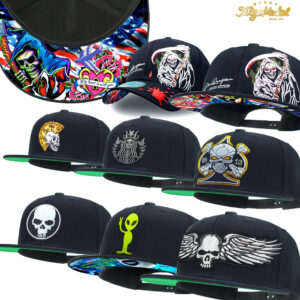 TilgoMedal Skull Graphic Snapback Hats Wool Flat Bill Baseball Caps Wholesale & Retail Custom Embroidery Streetwear Hats Factory Direct