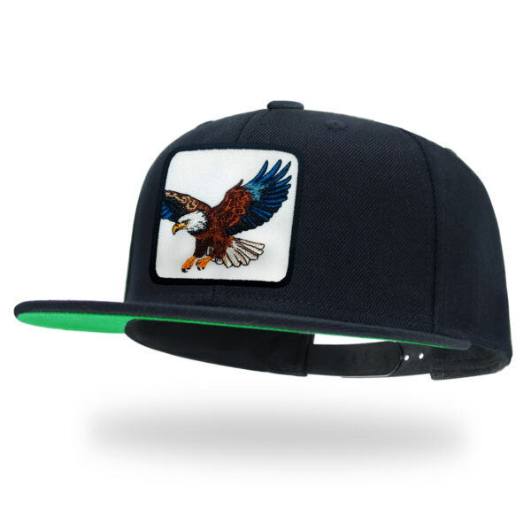 Tilgomedal Farm & Wild Animal 3D Embroidered Badge Snapback Hat, Wool Flat Brim Streetwear Baseball Cap Unisex