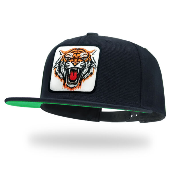 Tilgomedal Farm & Wild Animal 3D Embroidered Badge Snapback Hat, Wool Flat Brim Streetwear Baseball Cap Unisex