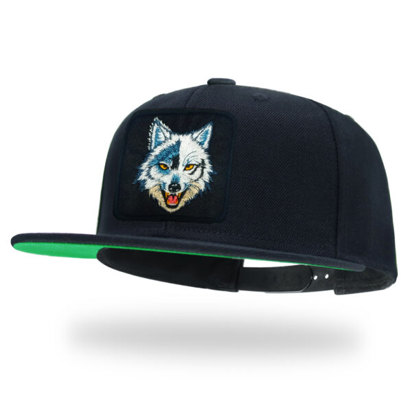 Tilgomedal Farm & Wild Animal 3D Embroidered Badge Snapback Hat, Wool Flat Brim Streetwear Baseball Cap Unisex