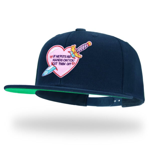Skeleton Heart Embroidered Snapback Hat