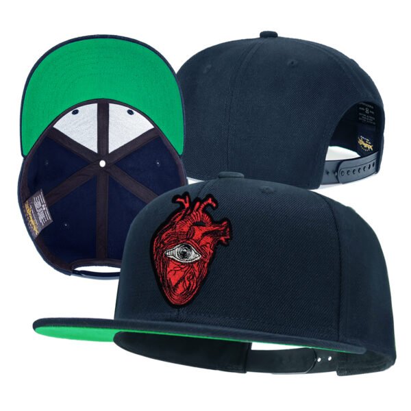 Skeleton Heart Embroidered Snapback Hat