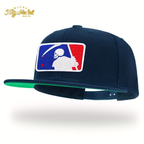 Skull Embroidery Snapback Hat Gothic Streetwear Flat Bill Baseball Caps for Men