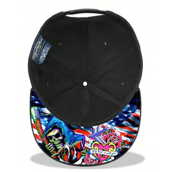 TilgoMedal Reaper Skull Alien Snapback Hats for Men | Wool Flat Bill Baseball Caps for Women