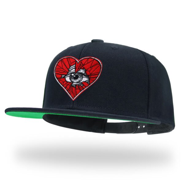 Skeleton Heart Embroidered Snapback Hat