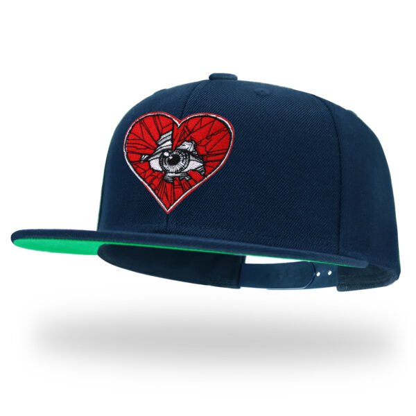 Skeleton Heart Embroidered Snapback Hat