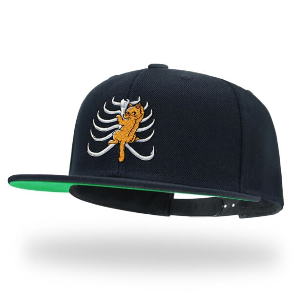 Skeleton Heart Embroidered Snapback Hat