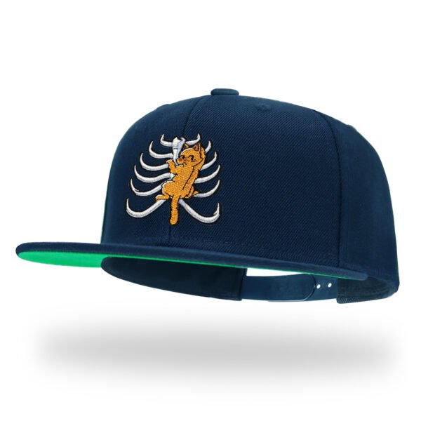 Skeleton Heart Embroidered Snapback Hat
