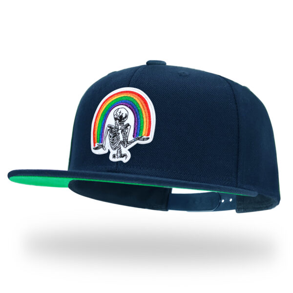 Skull Embroidery Snapback Hat Gothic Streetwear Flat Bill Baseball Caps for Men