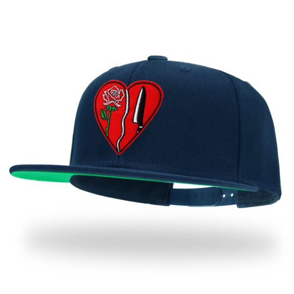 Skeleton Heart Embroidered Snapback Hat