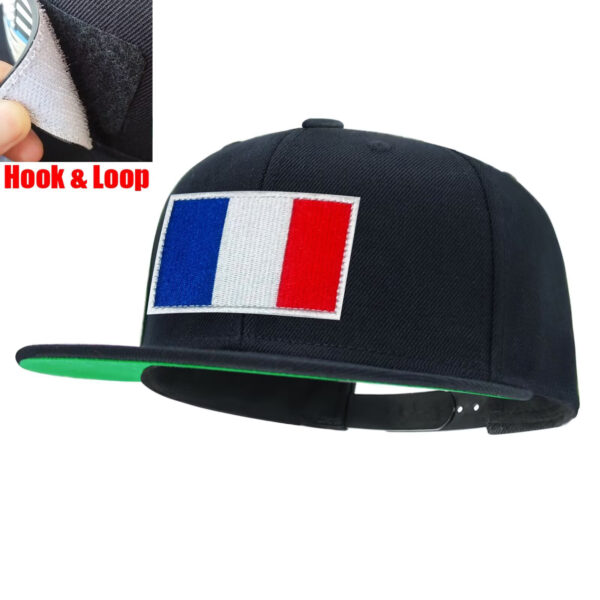 Tilgomedal National Flag Removable Hook‑Loop Badge Flat Bill Snapback Hat
