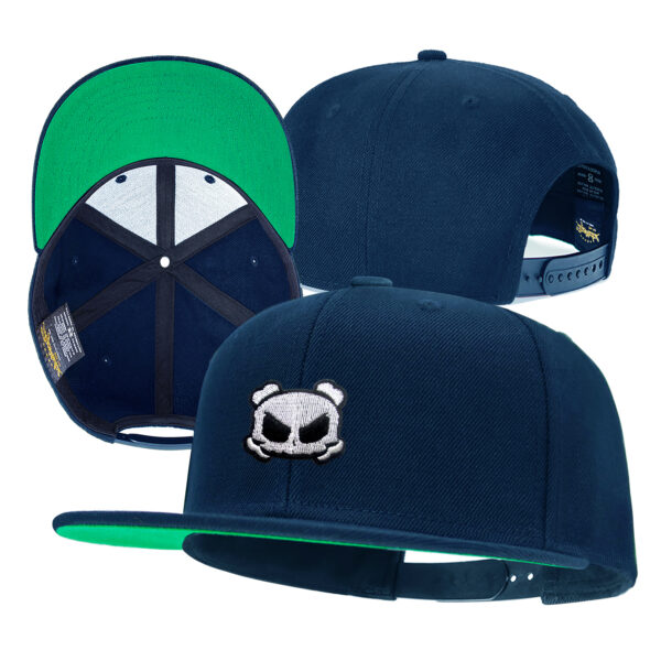 Skull Embroidery Flat Bill Snapback Hat for Men Gothic Streetwear Baseball Caps