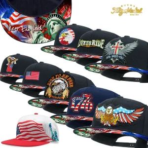 Patriotic Eagle Embroidered Snapback Hat