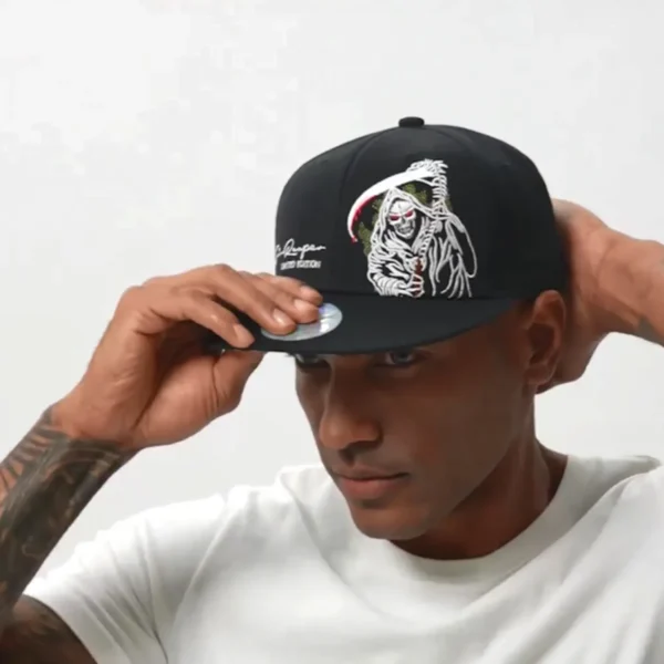Reaper Skull Embroidered Snapback hat