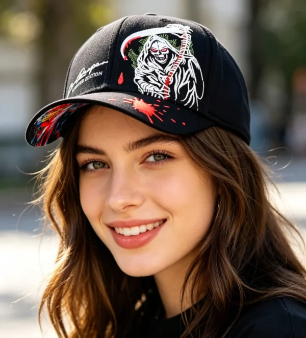 Reaper Skull Embroidered Snapback hat