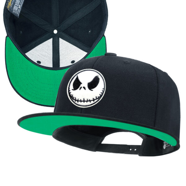 Skull Embroidery Snapback Hat Gothic Streetwear Flat Bill Baseball Caps for Men