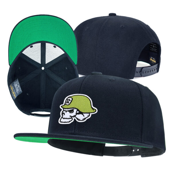 Skull Embroidery Flat Bill Snapback Hat for Men Gothic Streetwear Baseball Caps