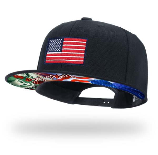 TilgoMedal Patriotic Eagle Snapback Hat, US Flag Embroidered Flat Bill Cap with Statue of Liberty Printed