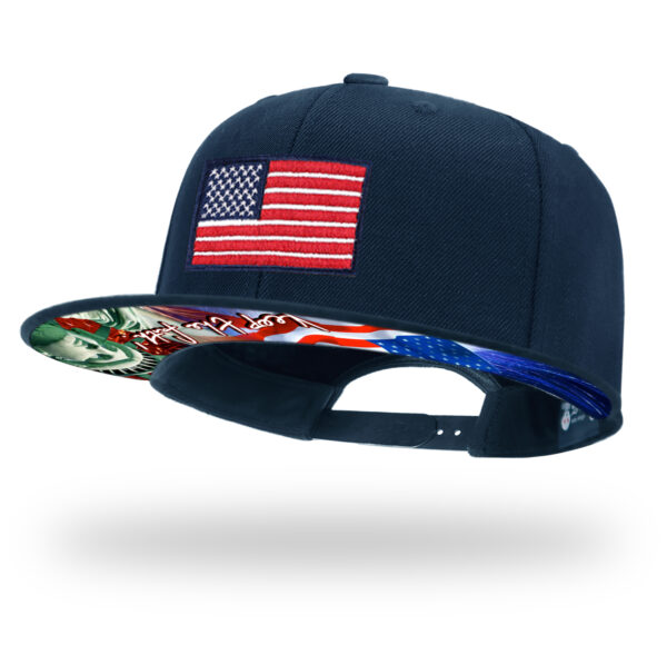 TilgoMedal Patriotic Eagle Snapback Hat, US Flag Embroidered Flat Bill Cap with Statue of Liberty Printed