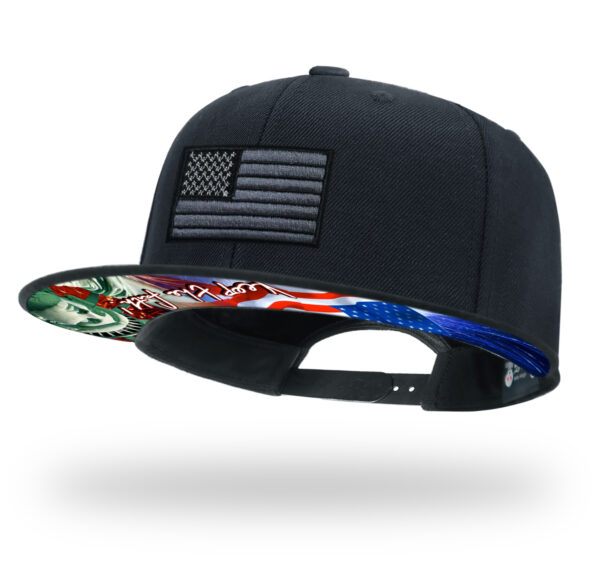 TilgoMedal Patriotic Eagle Snapback Hat, US Flag Embroidered Flat Bill Cap with Statue of Liberty Printed