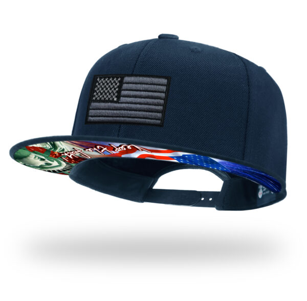 TilgoMedal Patriotic Eagle Snapback Hat, US Flag Embroidered Flat Bill Cap with Statue of Liberty Printed