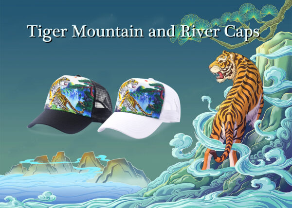 Tilgomedal Wild Animal Farm Trucker Hat, Square Embroidered Badge With Savannah Sunset Landscape Print, Nylon Mesh Back Plastic Snapback Cap For Farm Animal Streetwear Fans