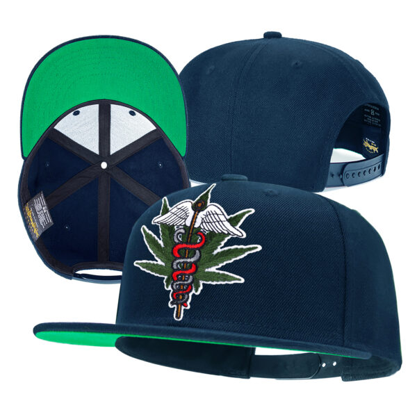Leaf Embroidery Snapback Hat for Men Wool Flat Bill Baseball Caps for Women