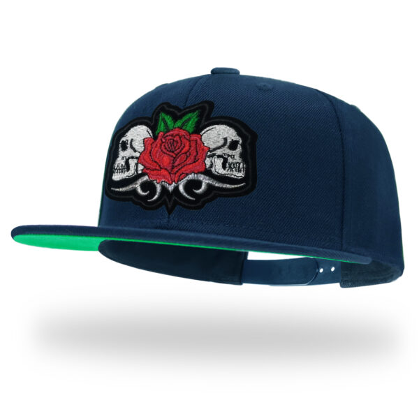 Skull Embroidery Flat Bill Snapback Hat for Men Gothic Streetwear Baseball Caps