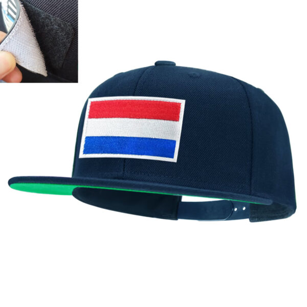 Tilgomedal National Flag Removable Hook‑Loop Badge Flat Bill Snapback Hat