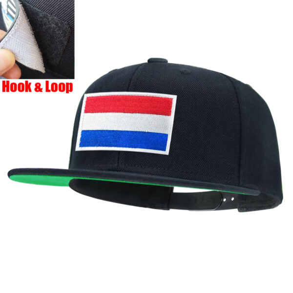 Tilgomedal National Flag Removable Hook‑Loop Badge Flat Bill Snapback Hat