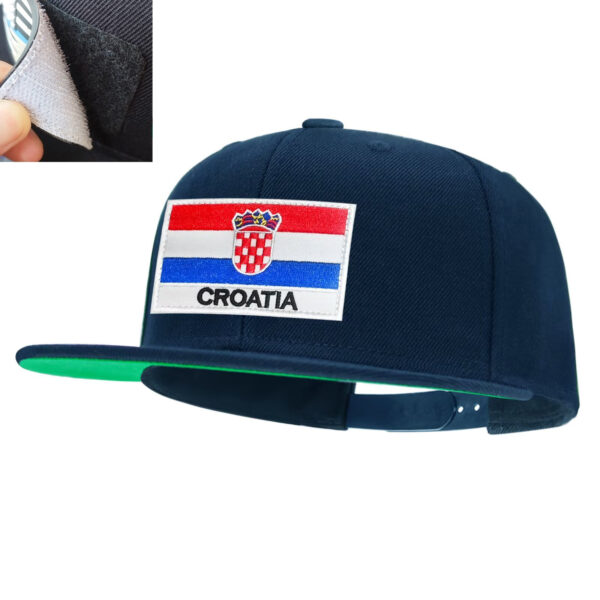 Tilgomedal National Flag Removable Hook‑Loop Badge Flat Bill Snapback Hat