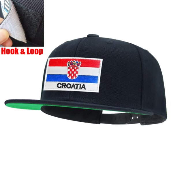 Tilgomedal National Flag Removable Hook‑Loop Badge Flat Bill Snapback Hat