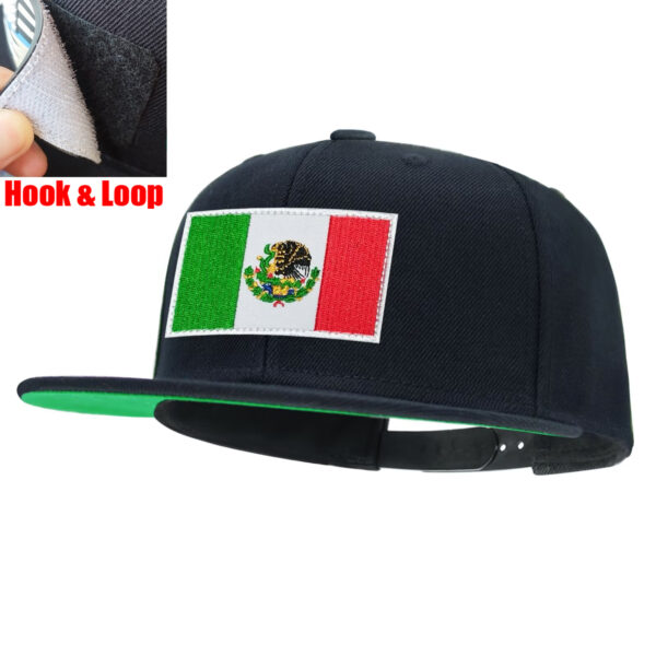 Tilgomedal National Flag Removable Hook‑Loop Badge Flat Bill Snapback Hat