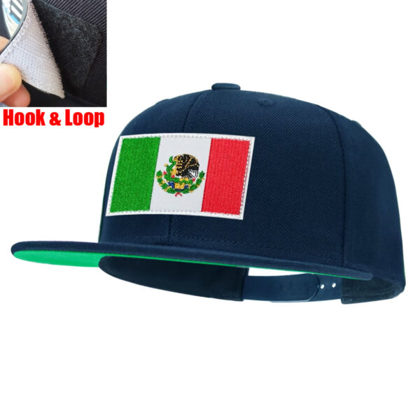 Tilgomedal National Flag Removable Hook‑Loop Badge Flat Bill Snapback Hat