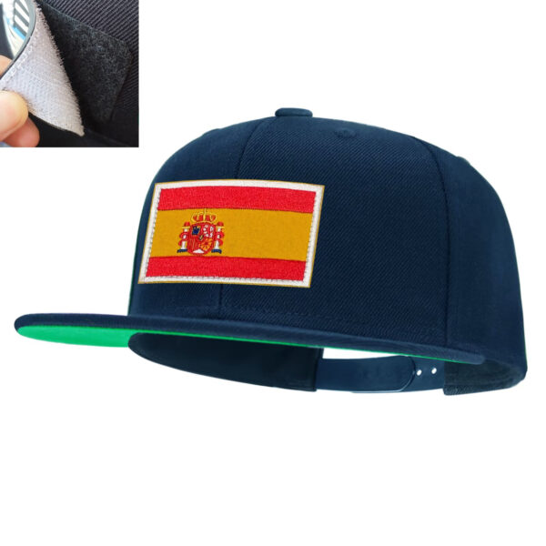 Tilgomedal National Flag Removable Hook‑Loop Badge Flat Bill Snapback Hat