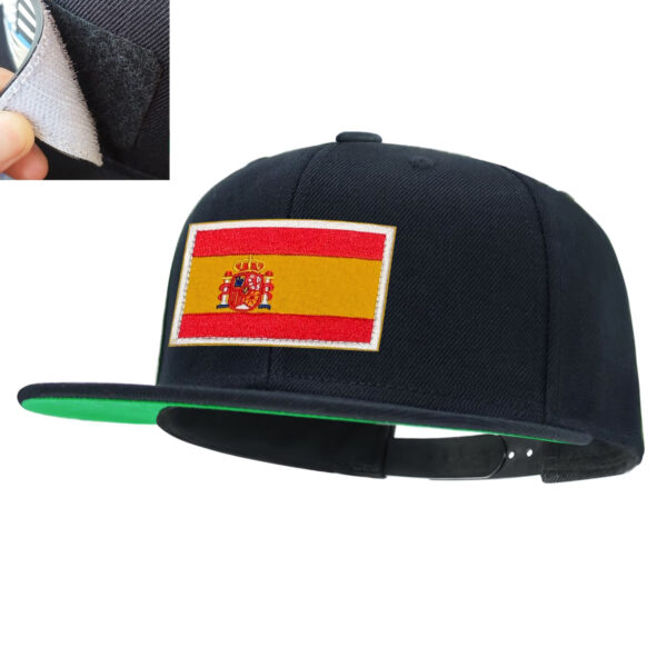 Tilgomedal National Flag Removable Hook‑Loop Badge Flat Bill Snapback Hat