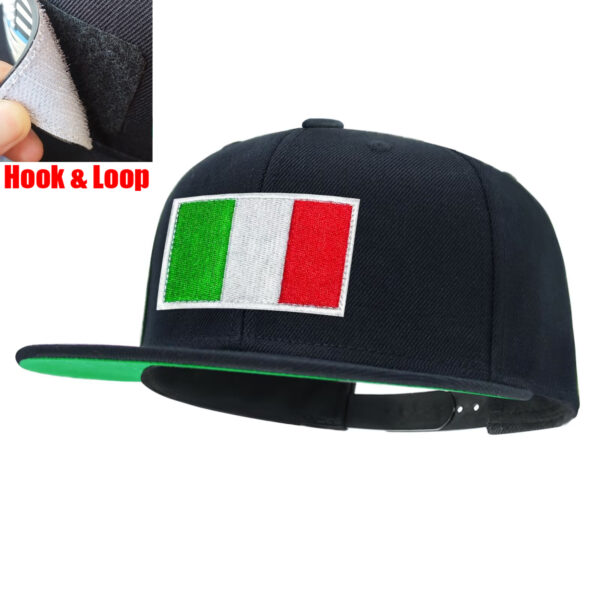 Tilgomedal National Flag Removable Hook‑Loop Badge Flat Bill Snapback Hat