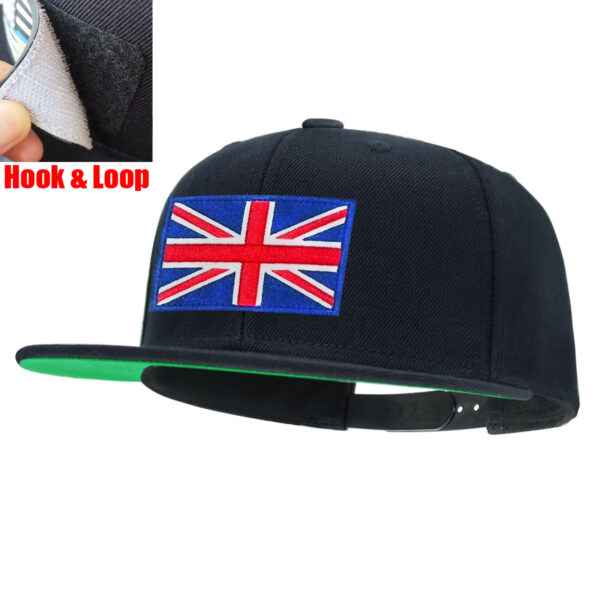 Tilgomedal National Flag Removable Hook‑Loop Badge Flat Bill Snapback Hat