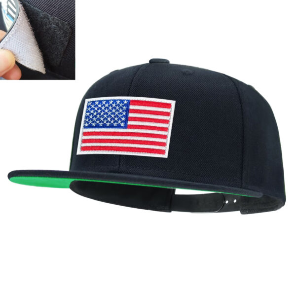 Tilgomedal National Flag Removable Hook‑Loop Badge Flat Bill Snapback Hat