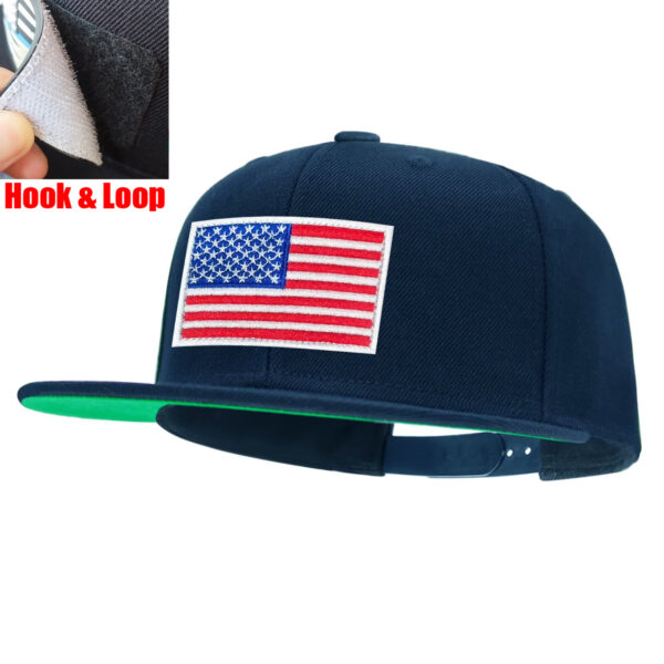 Tilgomedal National Flag Removable Hook‑Loop Badge Flat Bill Snapback Hat