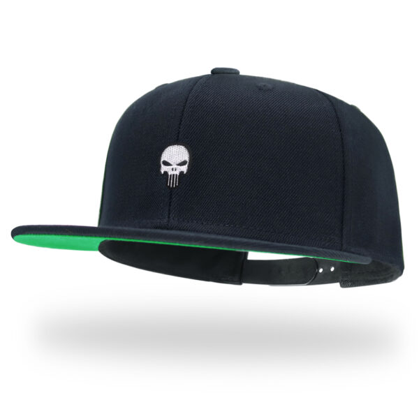 Skull Embroidery Snapback Hat Gothic Streetwear Flat Bill Baseball Caps for Men