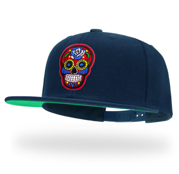 Skull Embroidery Snapback Hat Gothic Streetwear Flat Bill Baseball Caps for Men