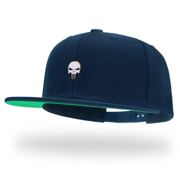 Skull Embroidery Snapback Hat Gothic Streetwear Flat Bill Baseball Caps for Men