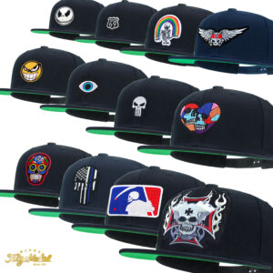 Skull Embroidery Snapback Hat Gothic Streetwear Flat Bill Baseball Caps for Men