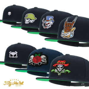 Skull Embroidery Flat Bill Snapback Hat for Men Gothic Streetwear Baseball Caps