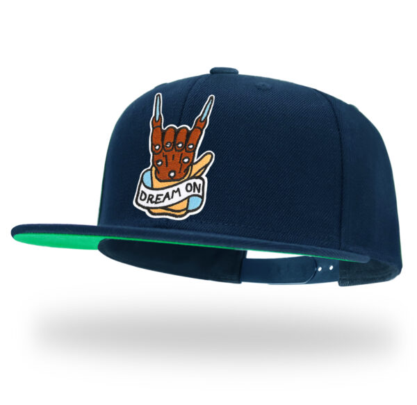 Skull Embroidery Flat Bill Snapback Hat for Men Gothic Streetwear Baseball Caps
