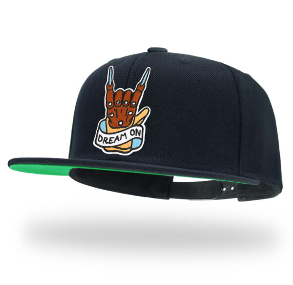 Skull Embroidery Flat Bill Snapback Hat for Men Gothic Streetwear Baseball Caps