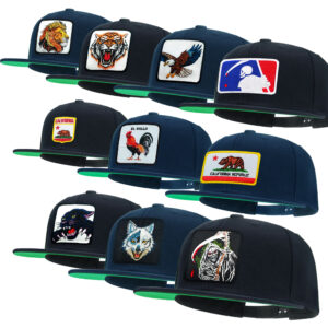 Tilgomedal Farm & Wild Animal 3D Embroidered Badge Snapback Hat, Wool Flat Brim Streetwear Baseball Cap Unisex